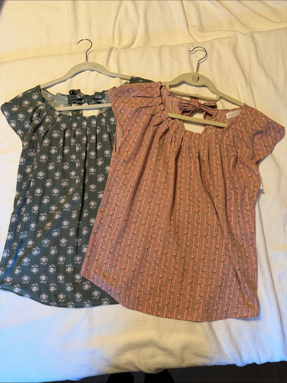 Two LC Lauren Conrad Floral Peasant Tops